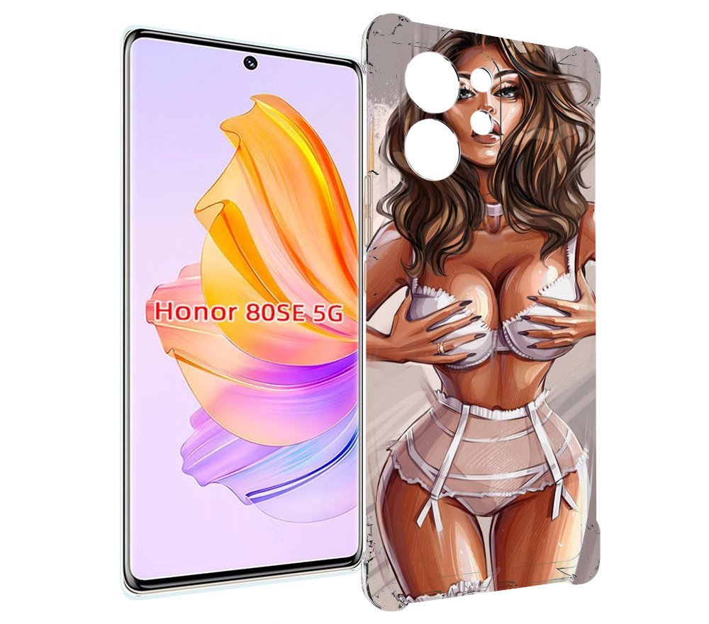 

Чехол MyPads Девушка-в-кружевном для Honor 80 SE, Прозрачный, Tocco