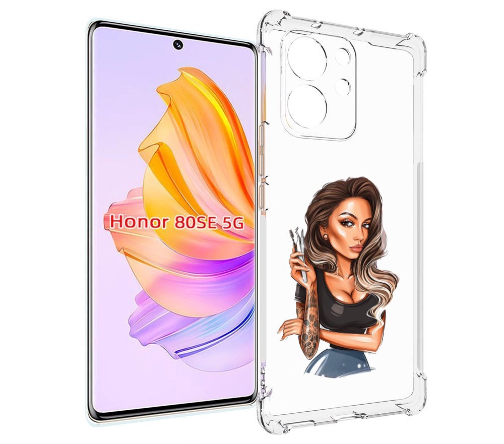 

Чехол MyPads Девушка-бровист для Honor 80 SE, Прозрачный, Tocco