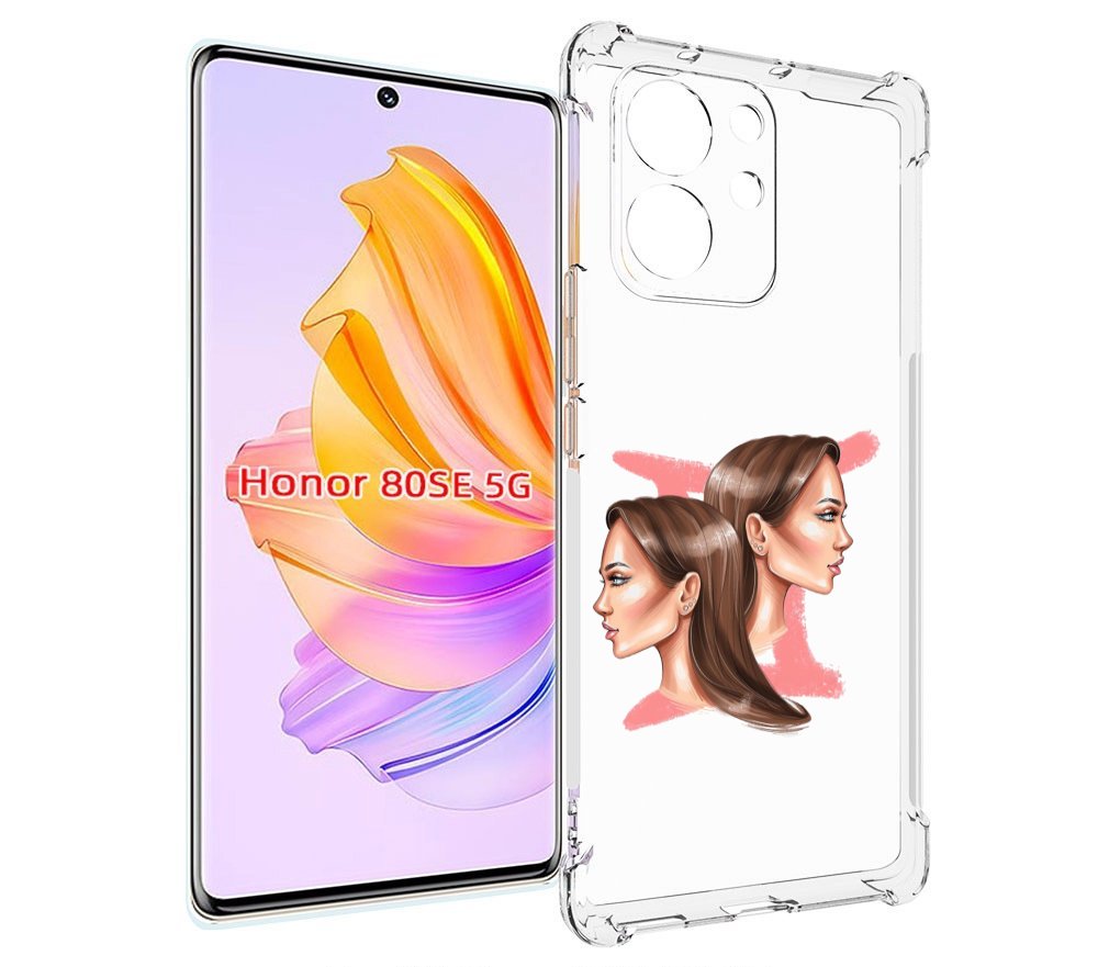 

Чехол MyPads Девушка-Близнецы женский для Honor 80 SE, Прозрачный, Tocco