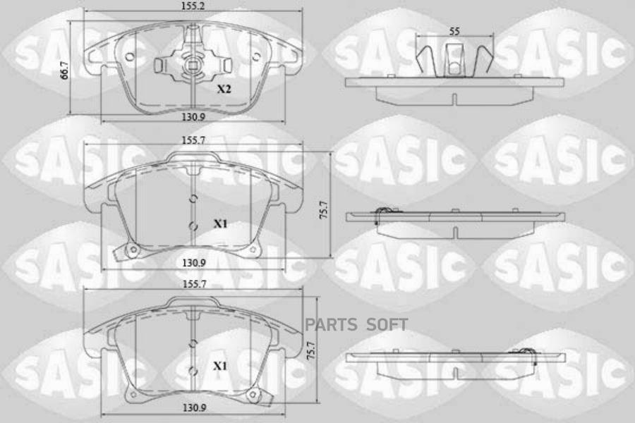 Тормозные колодки SASIC дисковые 6216212 7450₽