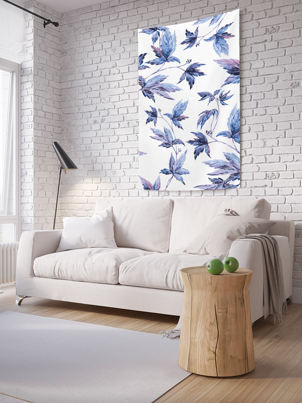 

Вертикальное фотопанно на стену JoyArty Синие листья 150x200 см, Синие листья