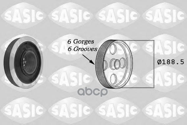 Шкив К.В. Vw Тоuаrеg 3.0 V6 Тdi 04-10/Аudi А6 (С6) 2.7Тdi,3.0Тdi 04-11 SASIC 9001805