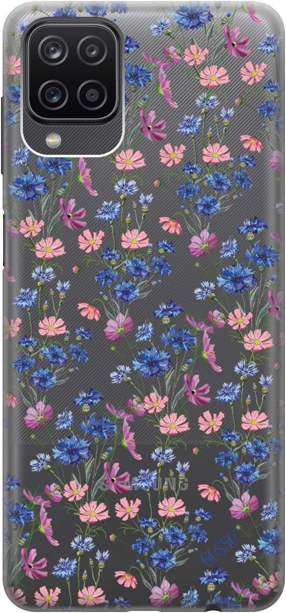 

Чехол на Samsung Galaxy A12/M12 "Lovely Cornflowers" прозрачный, Прозрачный;голубой, 251