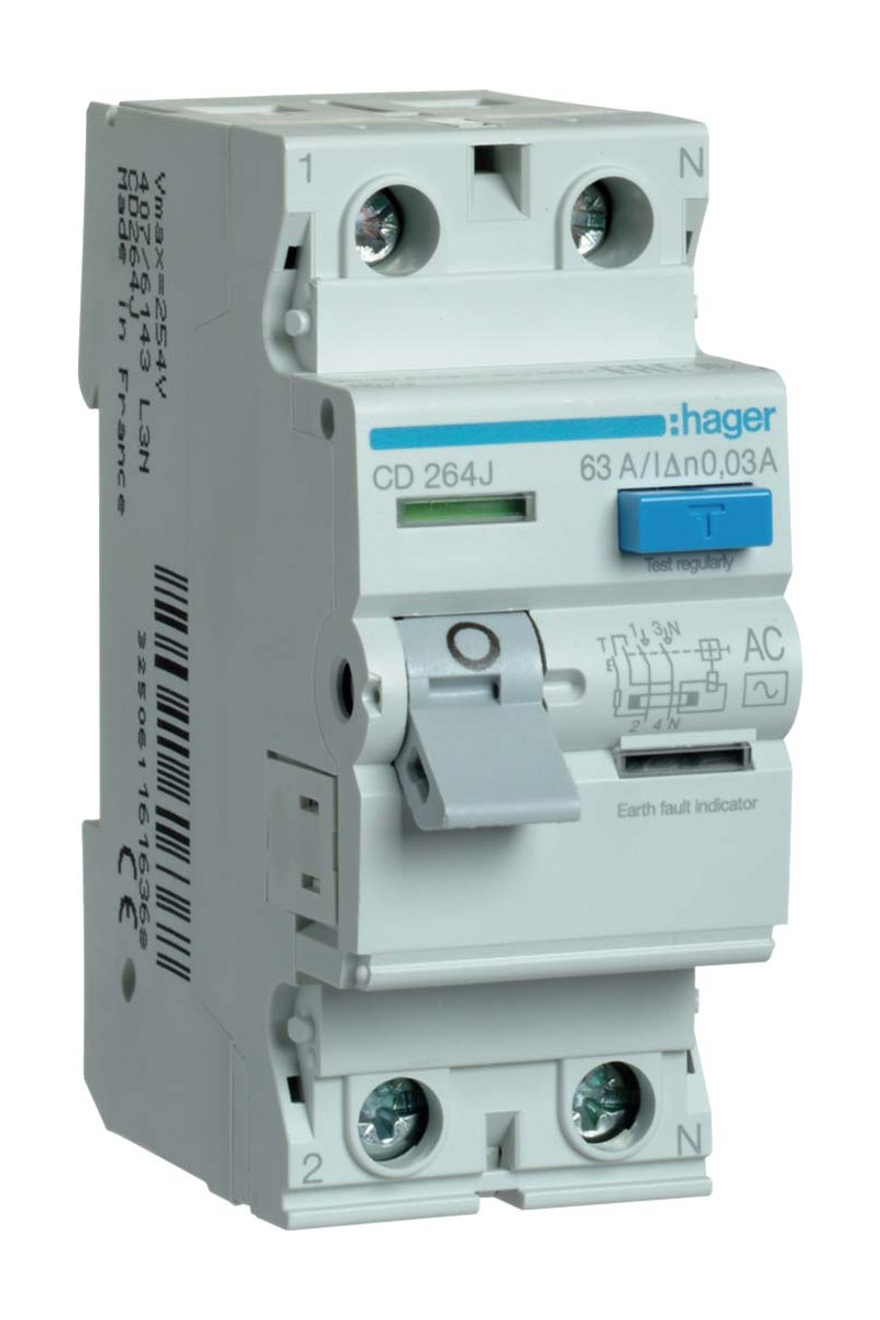 фото Узо hager 2p 63a 30ma ac cd264j 2086300