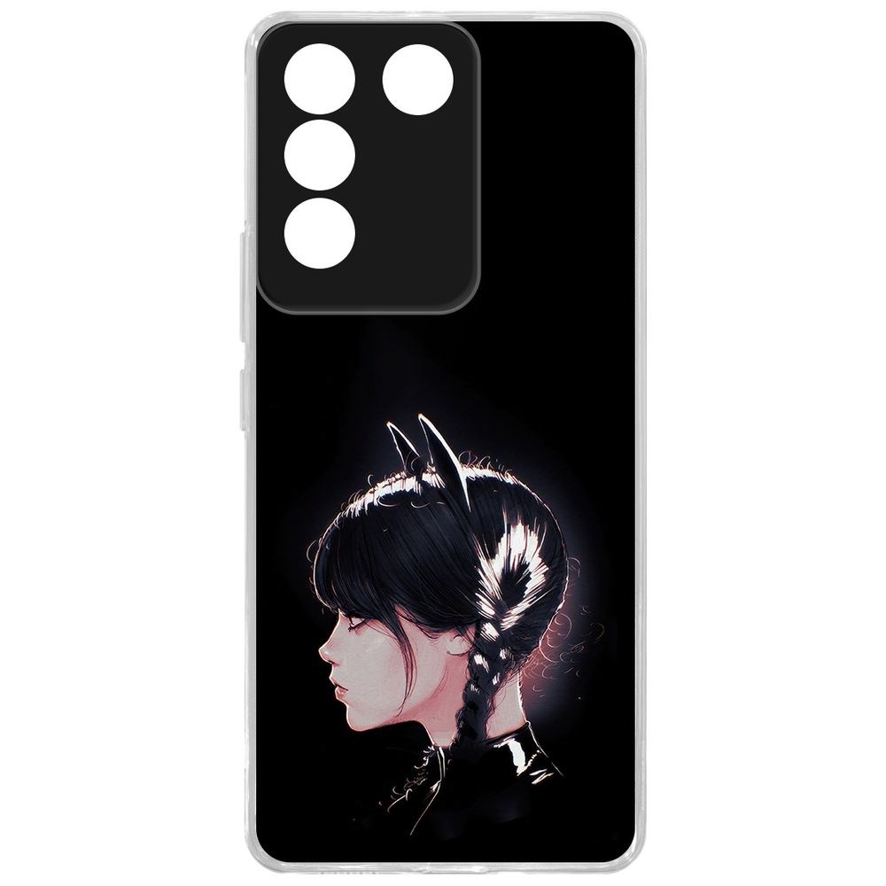 

Чехол-накладка Case Уэнсдей Аддамс - Кошка Уэнсдей для Vivo V27e, Прозрачный