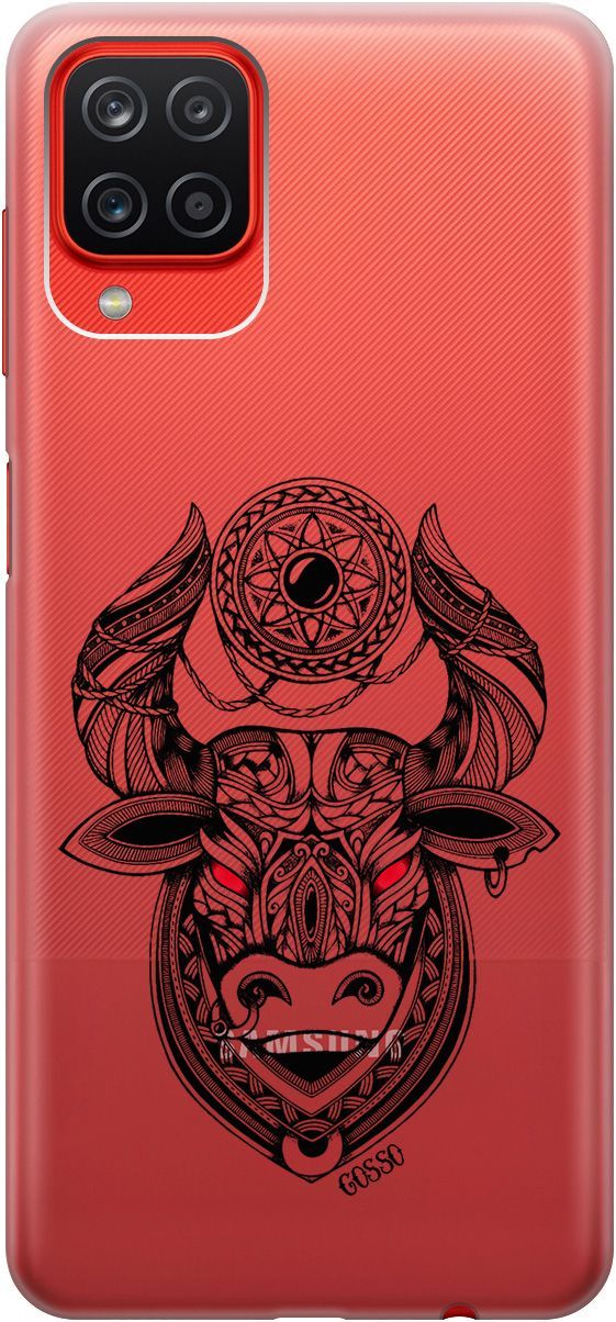 

Чехол на Samsung Galaxy A12/M12 с принтом "Grand Bull" прозрачный, Прозрачный;красный, 251