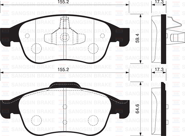 

Тормозные колодки Sangsin brake передние sp1390