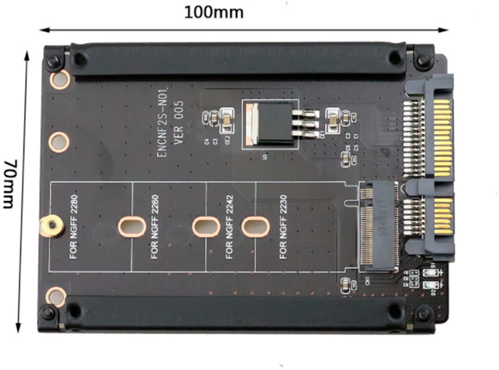 

Переходник (адаптер) GSMIN SK80 для SSD M.2 (NGFF) - SATA 3 (Black)