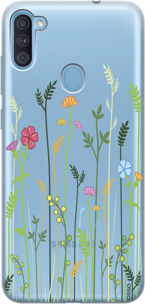 

Чехол на Samsung Galaxy A11/M11 "Flowers and Fern" прозрачный, Прозрачный;желтый, 116