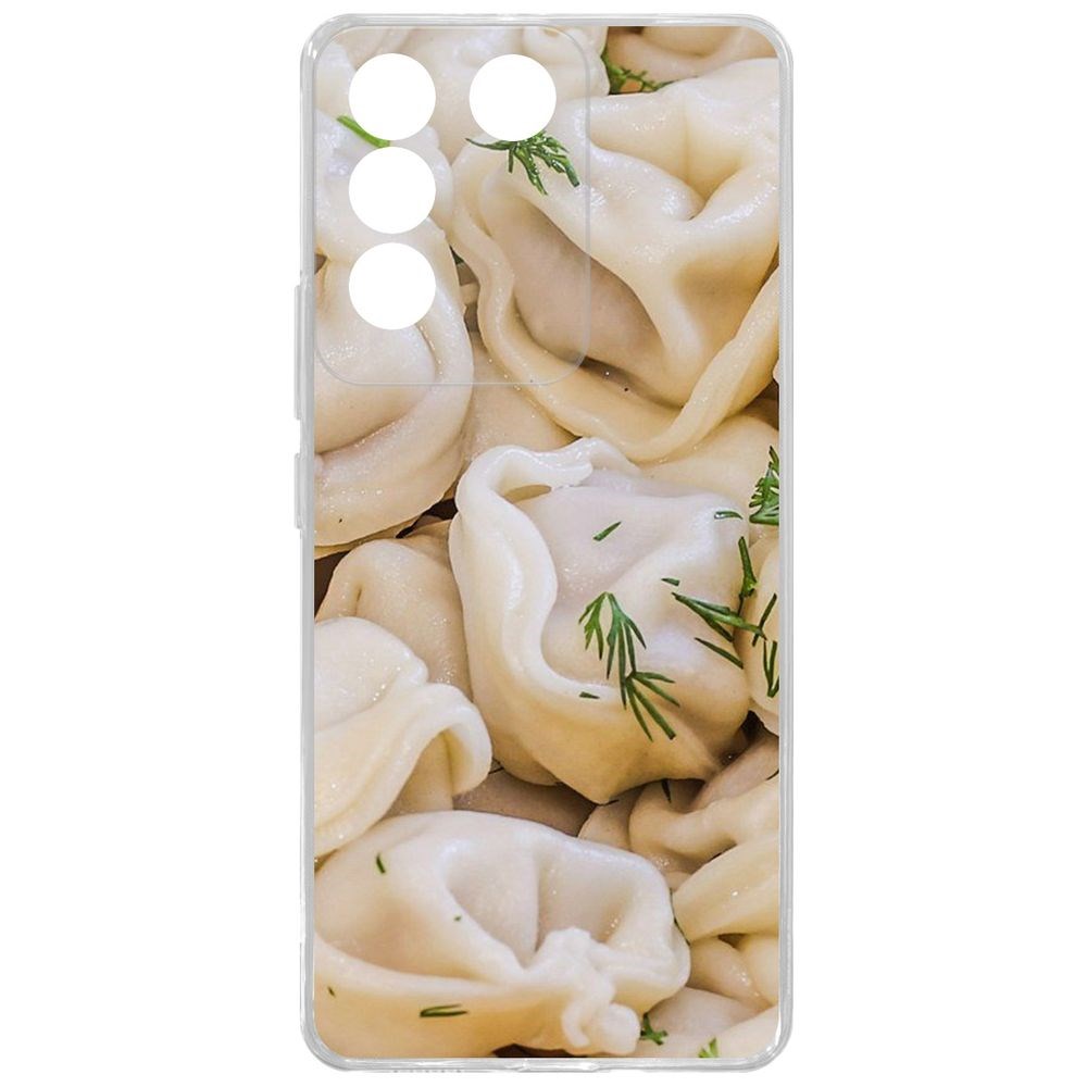 

Чехол-накладка Case Пельмешки для Vivo V27e, Прозрачный