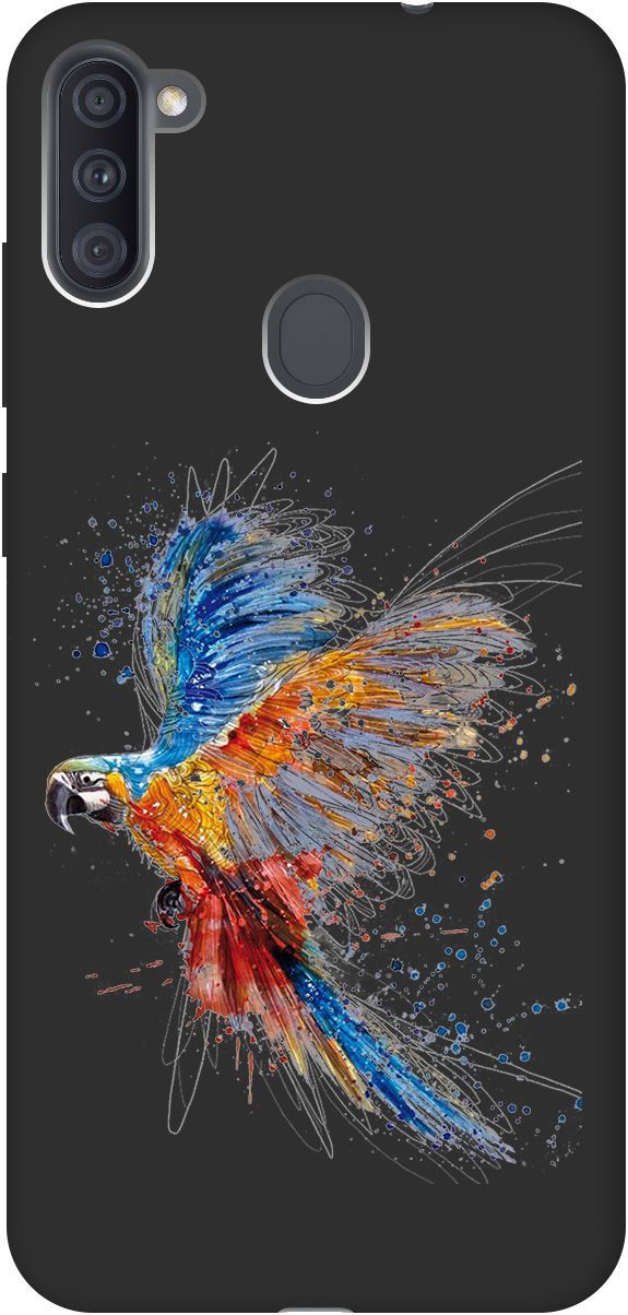 

Чехол на Samsung Galaxy A11/M11 с принтом "Colorful Parrot" черный, Черный;красный, 117