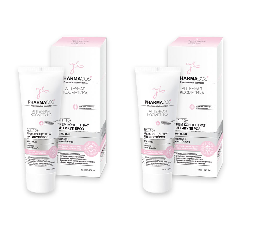 

Крем-концентрат для лица Витэкс Pharmacos Антикупероз 50 мл 2 шт