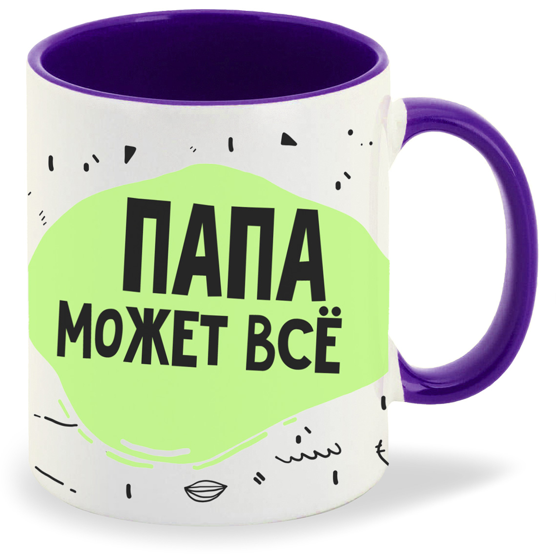 

Кружка CoolPodarok Прикол Папа может все Мопсы