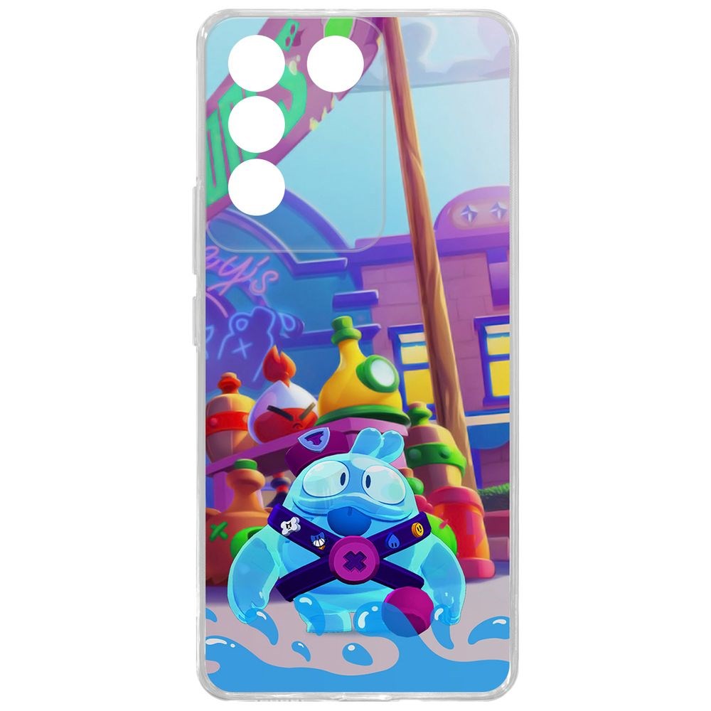 

Чехол-накладка Case Brawl Stars-Скуик для Vivo V27e, Прозрачный
