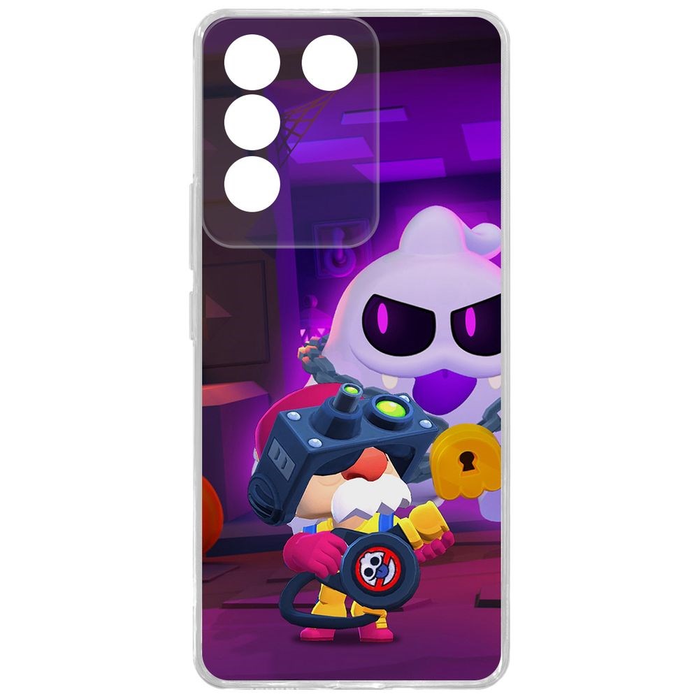 

Чехол-накладка Case Brawl Stars-Охотник за Скуиками Гэйл для Vivo V27e, Прозрачный