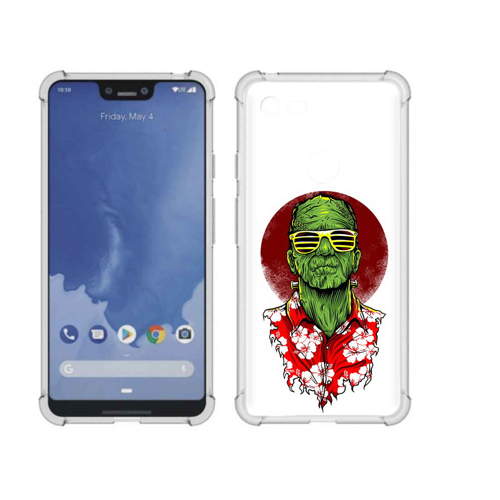 

Чехол MyPads Tocco для Google Pixel 3 XL крутой зеленый мужчина в очках, Прозрачный, Tocco