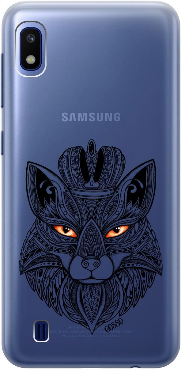 

Силиконовый чехол на Samsung Galaxy A10 с 3D принтом "Fox Queen" прозрачный, Прозрачный;серый, 0