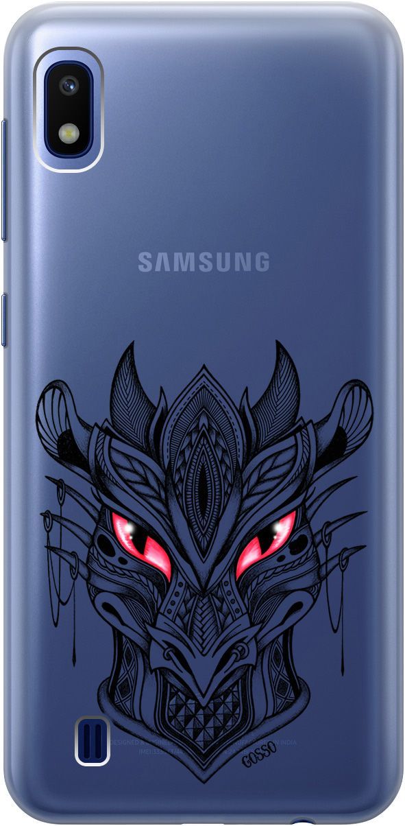 

Силиконовый чехол на Samsung Galaxy A10 с 3D принтом "Dragon" прозрачный, Прозрачный;черный, 0