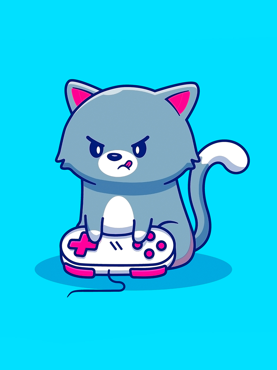 

Постер DRABS А2 Кошка играет с джойстиком Cute Gaming Cat