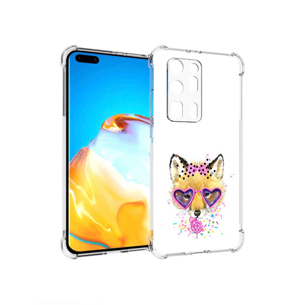 

Чехол MyPads Tocco для Huawei P40 Pro+ лисенок с бантиком, Прозрачный, Tocco