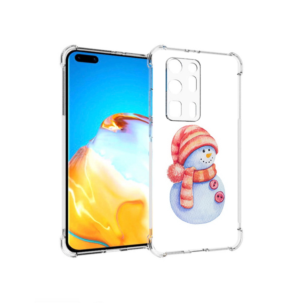 

Чехол MyPads Tocco для Huawei P40 Pro+ Веселый снеговик, Прозрачный, Tocco
