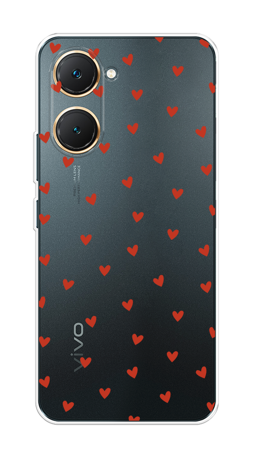 

Чехол на Vivo Y03 "Red hearts", Красный;прозрачный, 2610450-1
