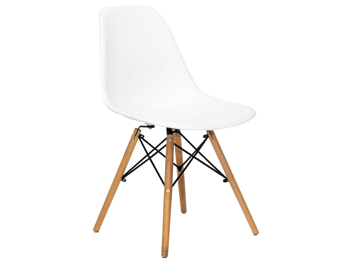 фото Комплект стульев stool group eames wood 4 шт, белый
