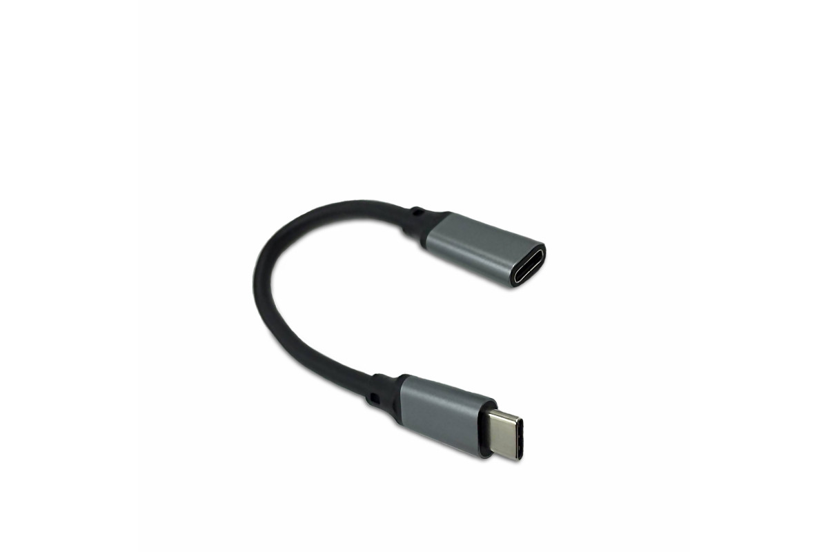 Кабель USB Type-c, удлинитель 0.2 м, черный