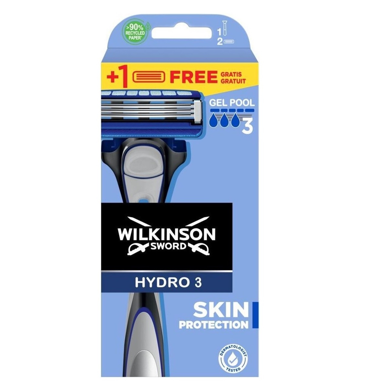 Бритвенный набор Wilkinson Sword Hydro3 станок + сменные кассеты 2 шт бритвенный станок с 1 кассетой wilkinson sword hydro5 skin protection