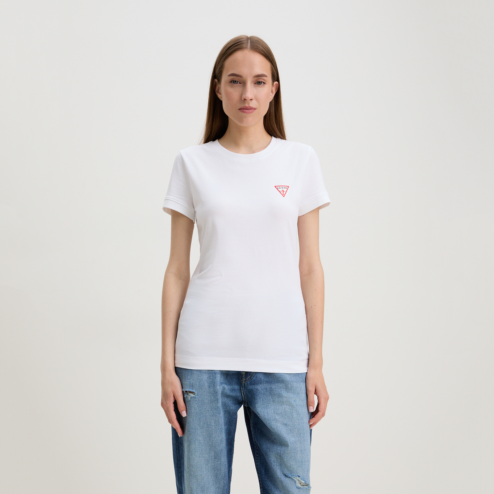 

Футболка женская Guess W2YI44J1314 белая XL, Белый, W2YI44J1314