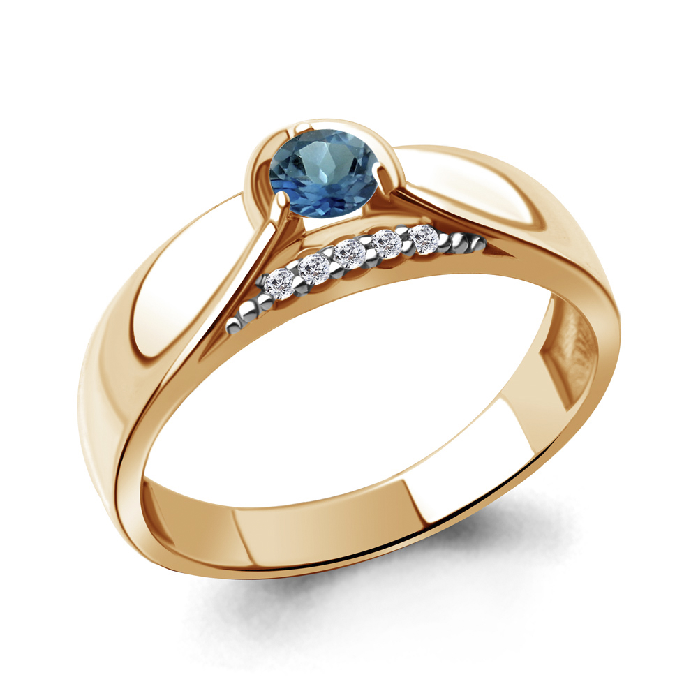 

Кольцо из серебра с топазом\фианитом Aquamarine Aquamarine 6952008А_925_з р. 17,5, 6952008А_925_з