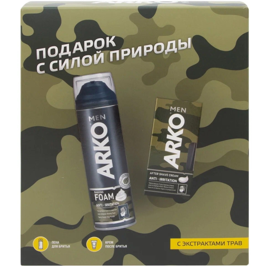 

Набор для бритья Arko Men Anti-Irritation мужской 2 предмета