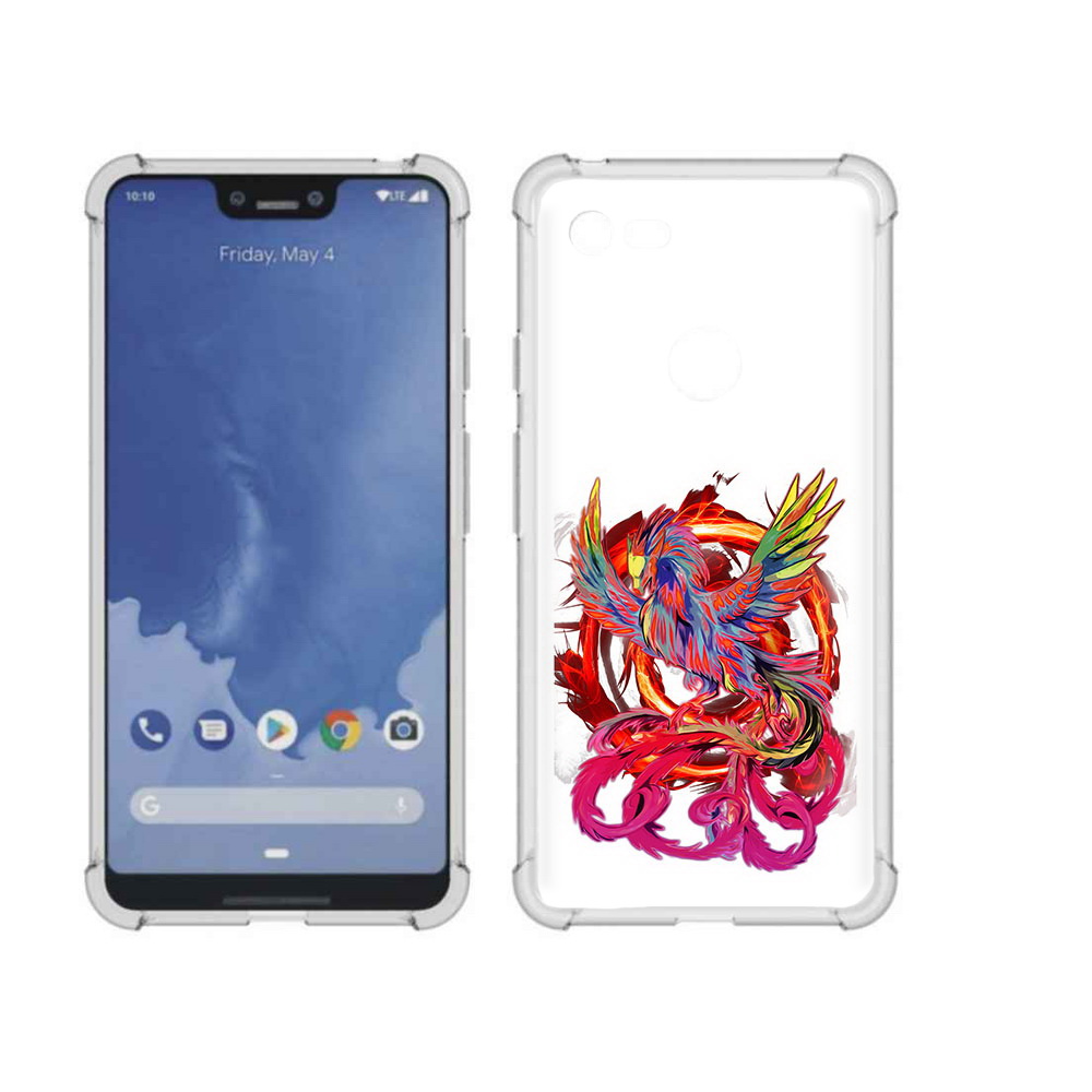 

Чехол MyPads Tocco для Google Pixel 3 XL красочный феникс, Прозрачный, Tocco