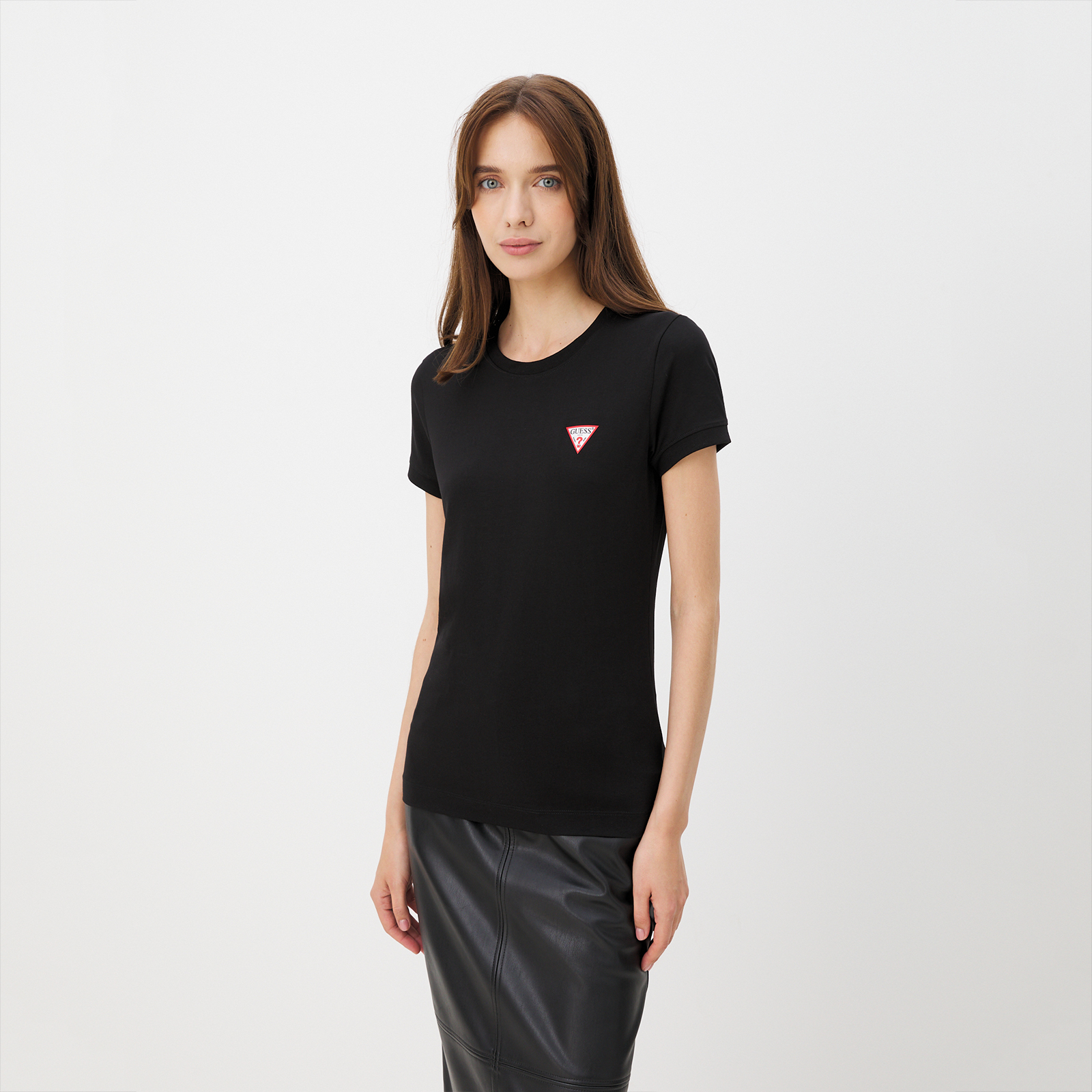 

Футболка женская Guess W2YI44J1314 черная L, Черный, W2YI44J1314