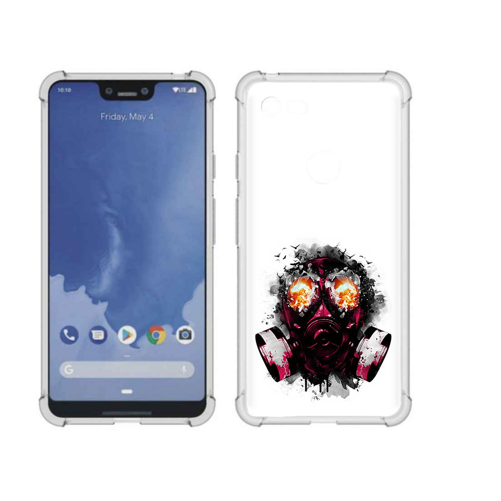 

Чехол MyPads Tocco для Google Pixel 3 XL красный противогаз, Прозрачный, Tocco