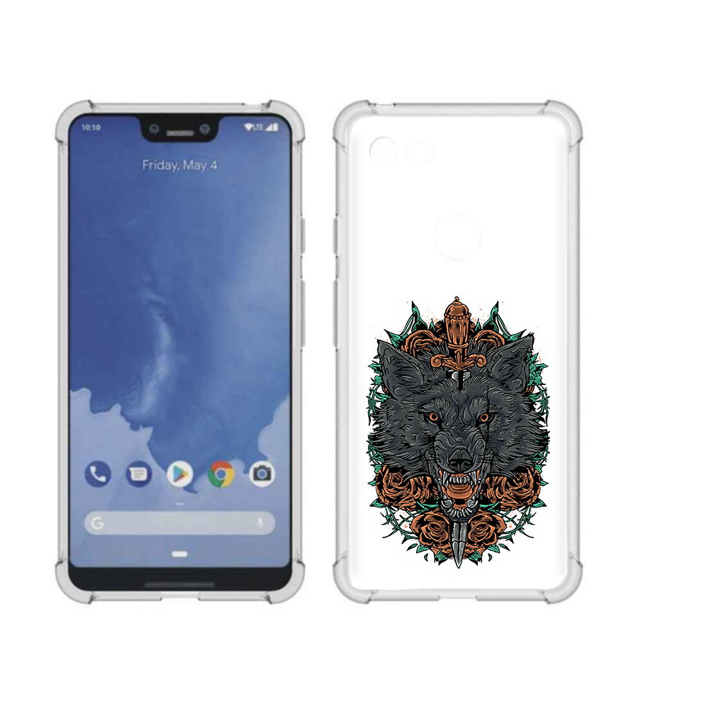 

Чехол MyPads Tocco для Google Pixel 3 XL красивый злой волк, Прозрачный, Tocco