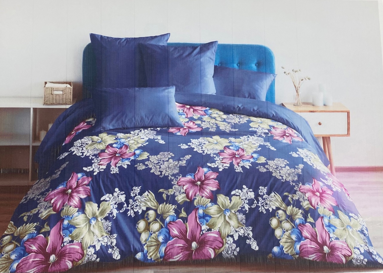Комплект постельного белья Цветочное настроение 2 спальный с евро простынью