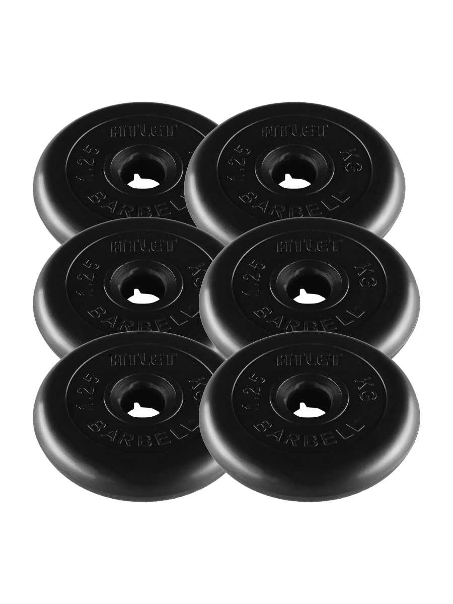 

Диск для штанги MB Barbell Atlet 1,25 кг, 31 мм черный, Atlet