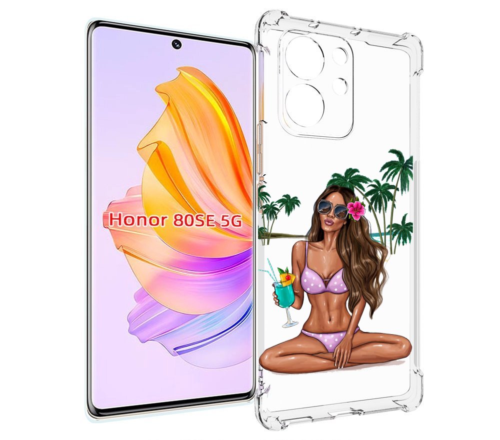 

Чехол MyPads Гавайская-девушка женский для Honor 80 SE, Прозрачный, Tocco