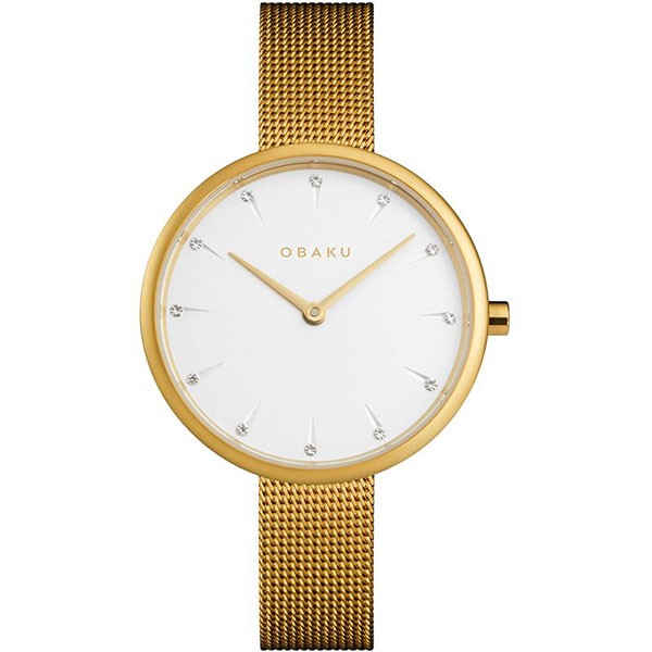 фото Наручные часы женские obaku v233lxgimg золотистые