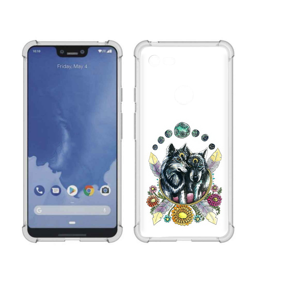 

Чехол MyPads Tocco для Google Pixel 3 XL красивые волки абстракция, Прозрачный, Tocco