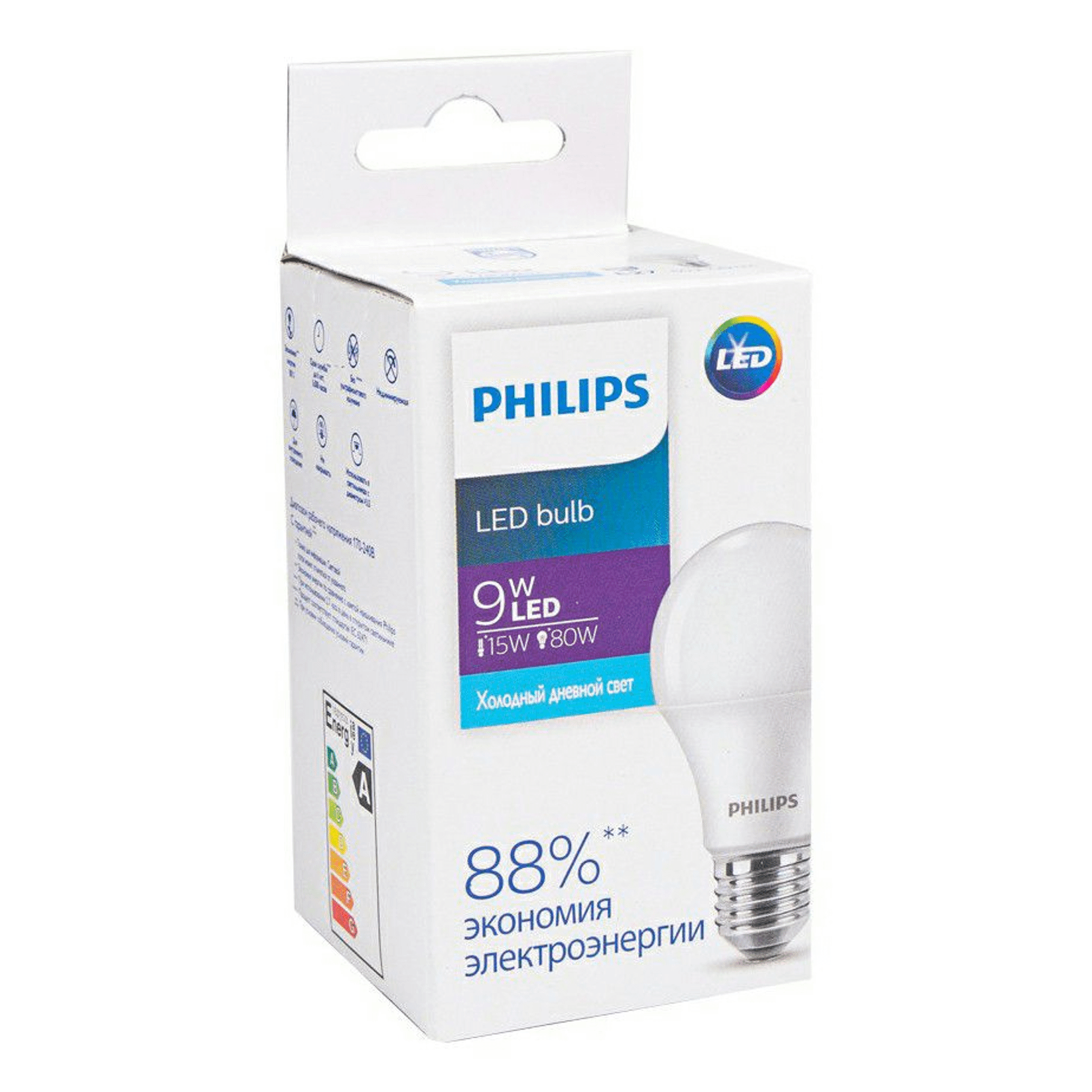 

Cветодиодная лампа Philips Е27 9 Вт в ассортименте
