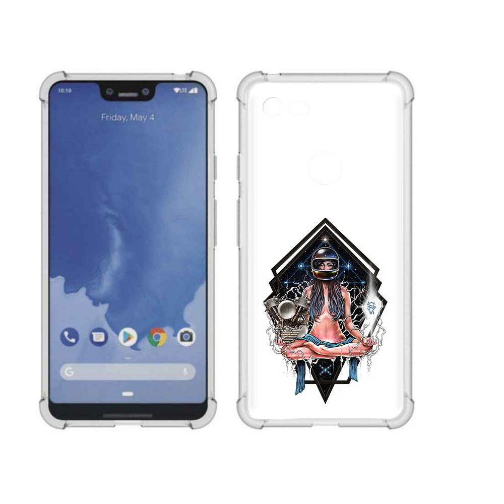 

Чехол MyPads Tocco для Google Pixel 3 XL красивая девушка в шлеме, Прозрачный, Tocco