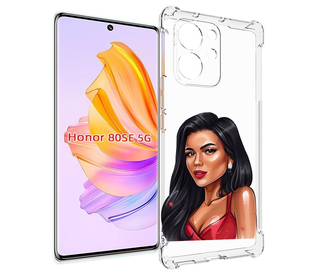 

Чехол MyPads Брюнетка-в-красном-платье для Honor 80 SE, Прозрачный, Tocco