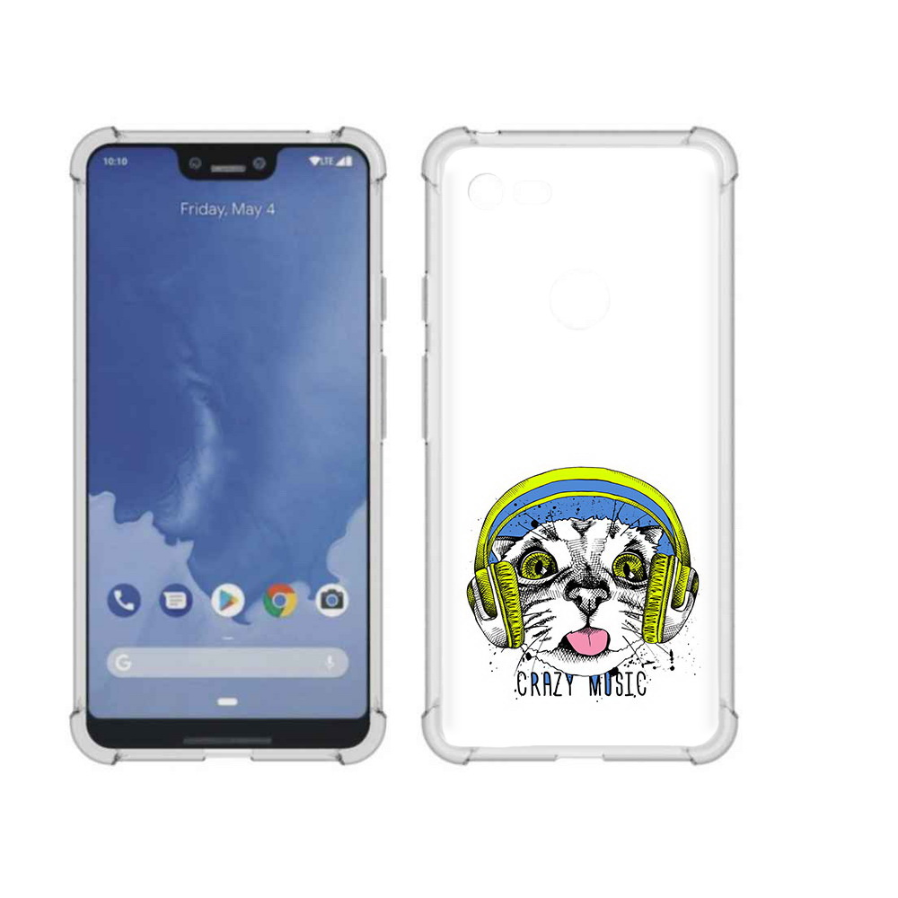 Чехол MyPads Tocco для Google Pixel 3 XL кошка в наушниках рисунок