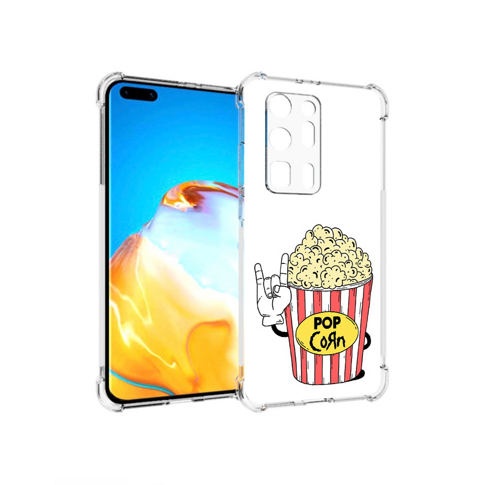 

Чехол MyPads Tocco для Huawei P40 Pro+ крутой попкорн, Прозрачный, Tocco