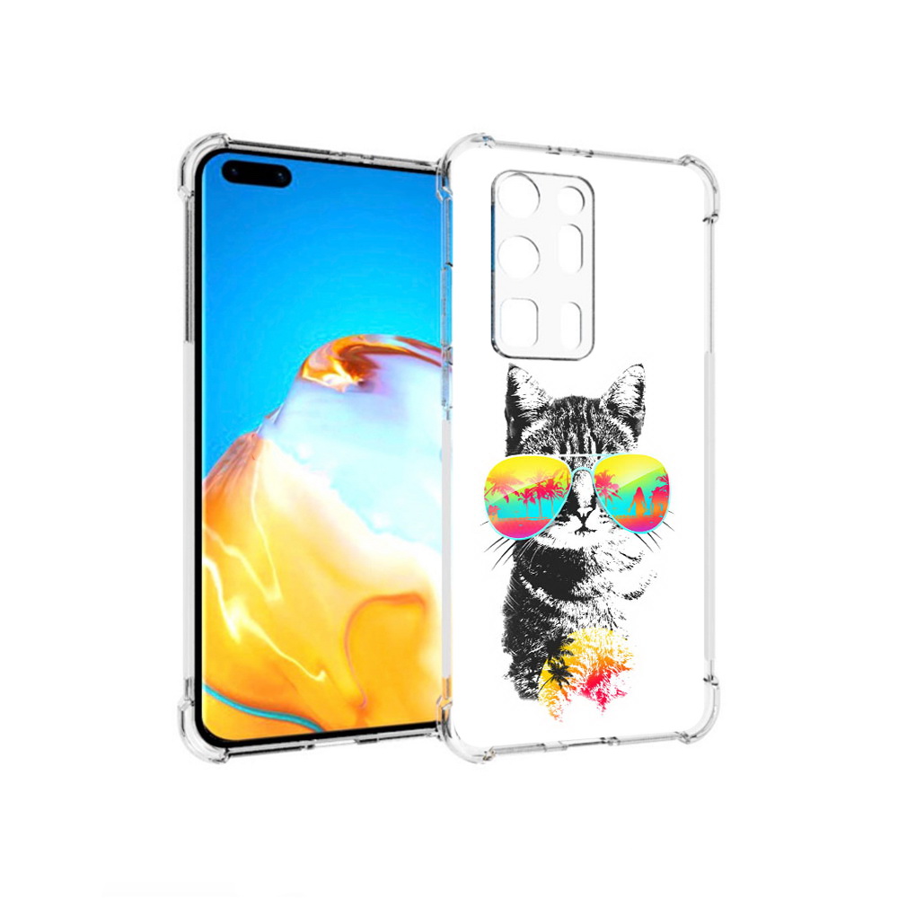 

Чехол MyPads Tocco для Huawei P40 Pro+ крутой кот, Прозрачный, Tocco