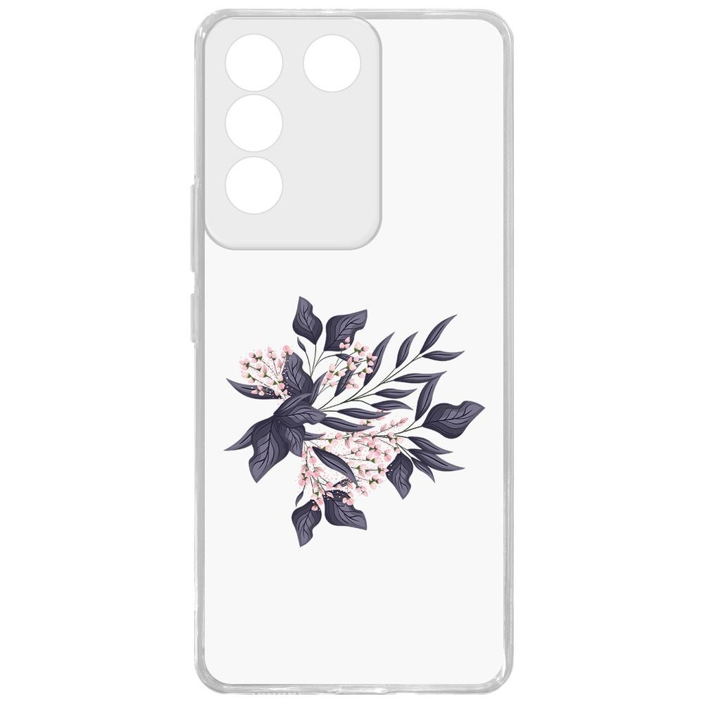 

Чехол-накладка Case Розовые бутоны для Vivo V27e, Прозрачный