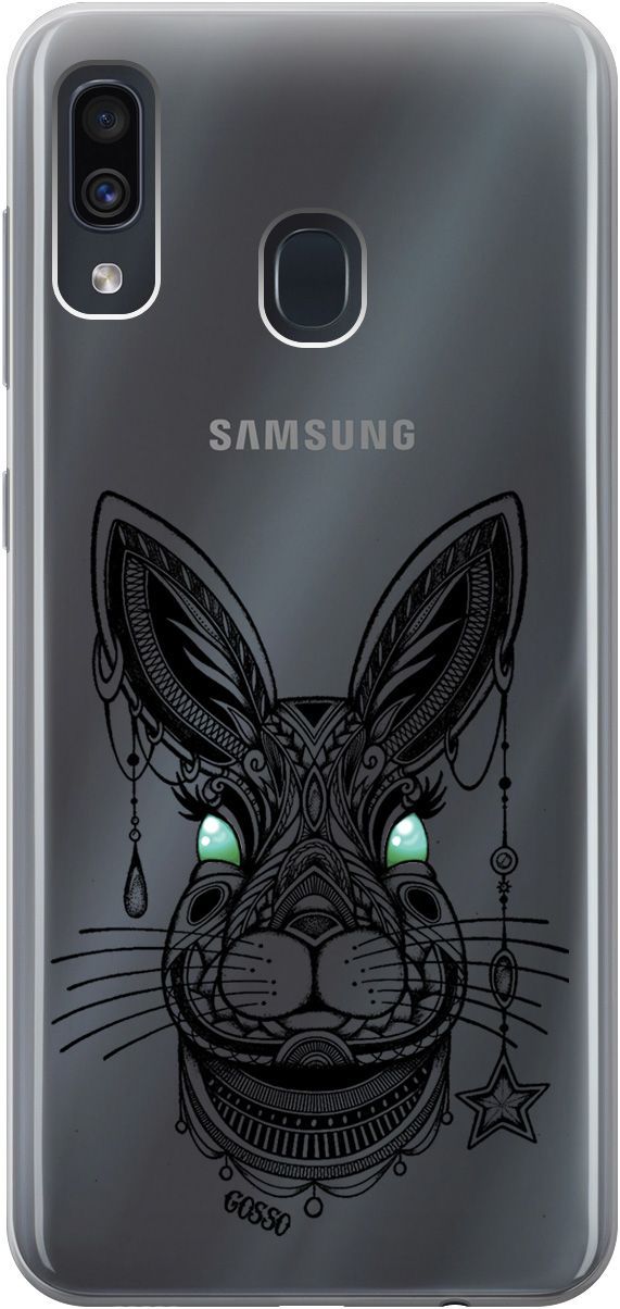 

Чехол на Samsung Galaxy A20/A30 с принтом "Grand Rabbit" прозрачный, Прозрачный;зеленый, 0