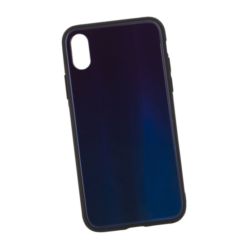 фото Чехол "lp" для iphone x/xs "rainbow glass case" (синий градиент) liberty project